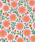 Pink Daisy Garden With Green Stems Rug
