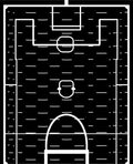 Black and White Soccer Field Rug
