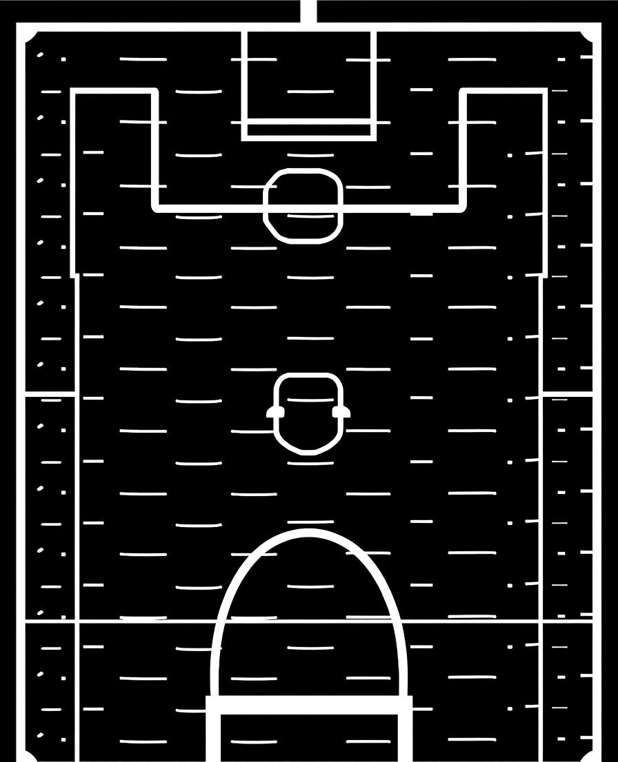 Black and White Soccer Field Rug