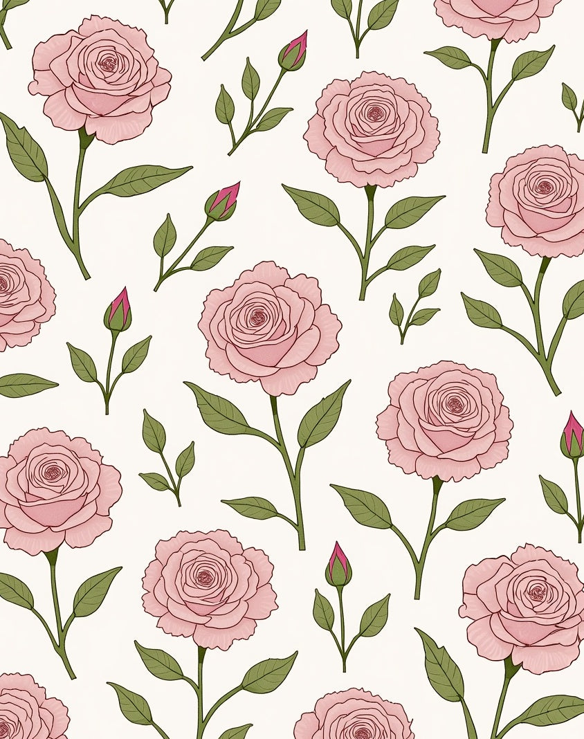 Pink Rose Garden Botanical Charm Rug