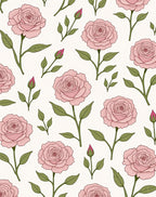 Pink Rose Garden Botanical Charm Rug
