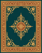 Emerald Gold Filigree Floral Medallion Rug