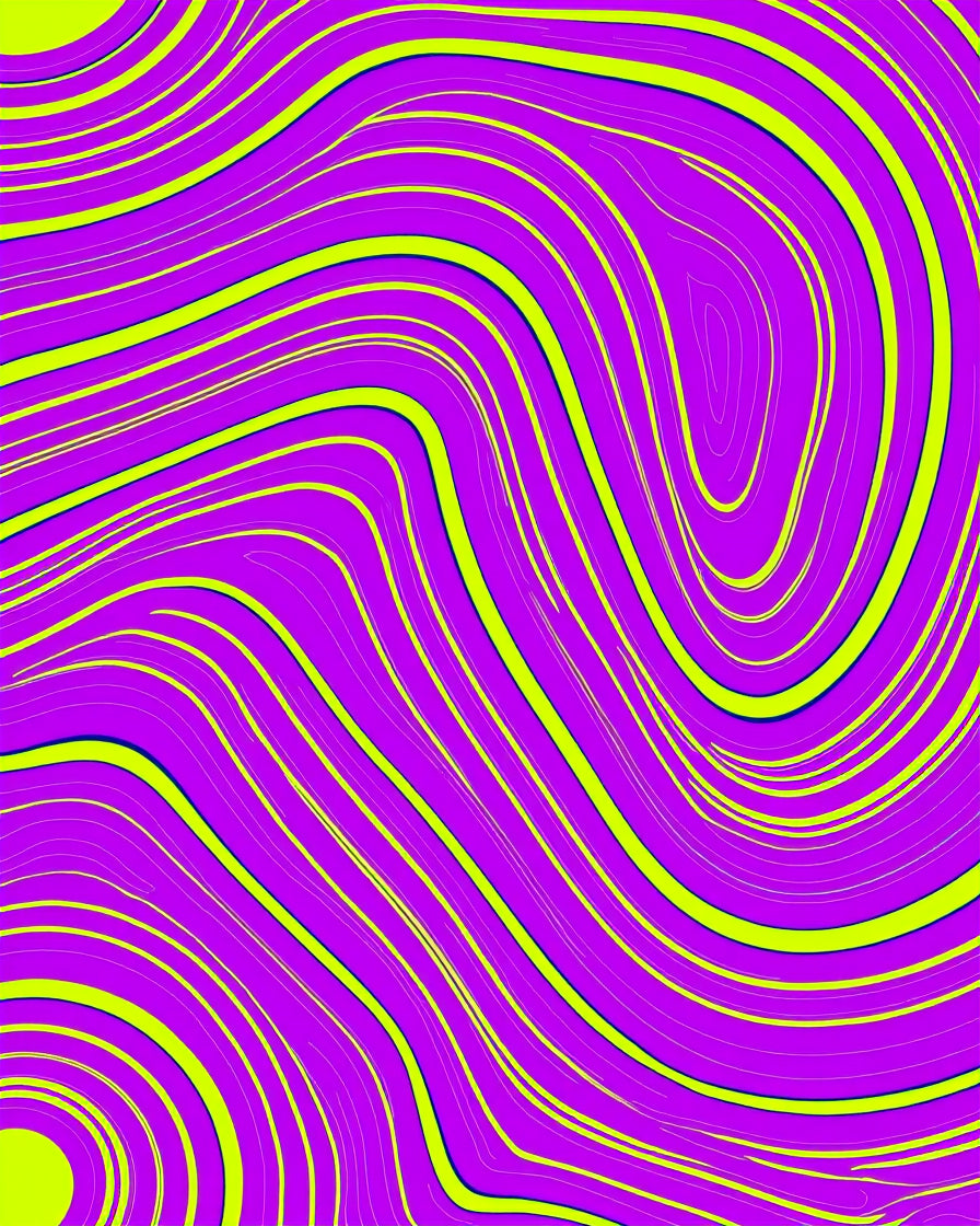 Vivid Purple Lime Swirl Lines Rug