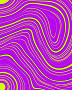 Vivid Purple Lime Swirl Lines Rug