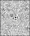 Playful Sketchy Soccer Balls Abstract Art Rug