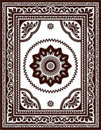 Brown Central Medallion Bordered Rug