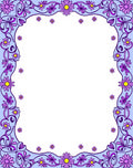 Lavender Purple Daisy Floral Border Rug