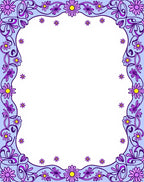 Lavender Purple Daisy Floral Border Rug