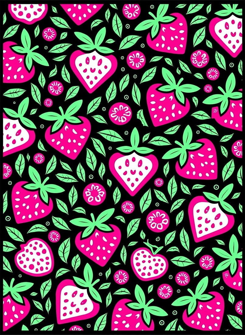 Hot Pink Strawberry Floral Delight Rug