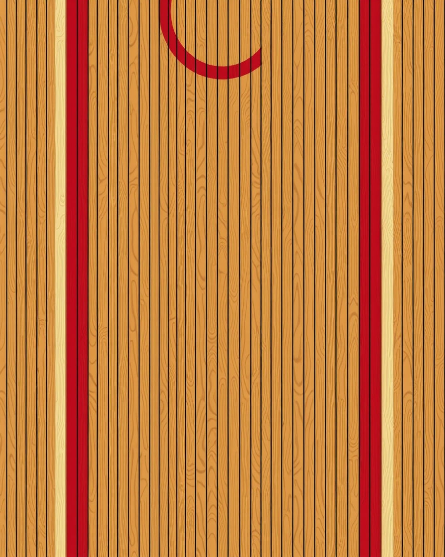 Natural Wood Striped Court Rug
