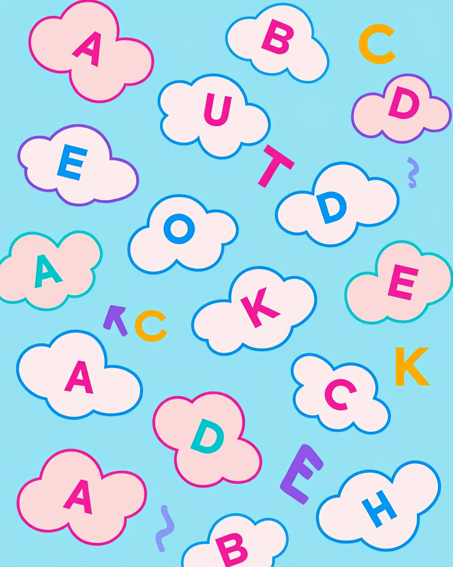 Alphabet Clouds Multi-Color Rug