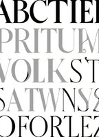 Black and White Serif Type Abbreviation Rug