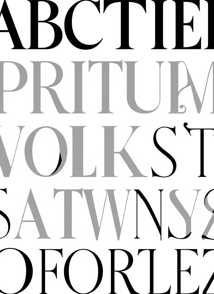 Black and White Serif Type Abbreviation Rug