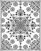 Black intricate floral mandala Rug