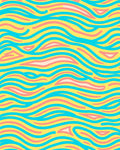 Yellow Teal Pink Abstract Wave Rug