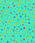 Whimsical Alphabet Collection Teal Rug