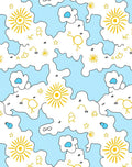 Whimsical Yellow Sun Cloudscape Rug
