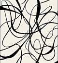 Dramatic Black Calligraphy Swirl Rug