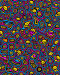 Vibrant Pink Yellow Blue Whimsical Faces Rug