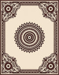 Ornate Crimson Medallion Border Rug