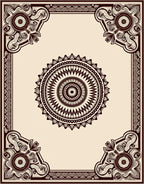 Ornate Crimson Medallion Border Rug