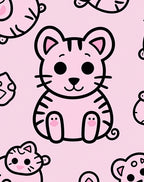 Cute Pink Tiger Cub Repeat Rug
