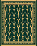 Golden Teal Art Nouveau Laurel Rug