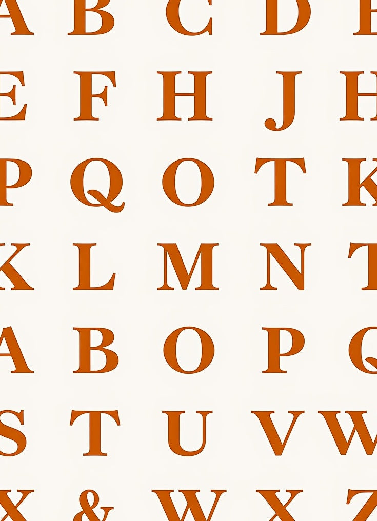 Terracotta Alphabet Grid Rug