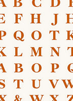 Terracotta Alphabet Grid Rug