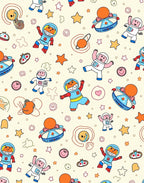 Whimsical Astronaut Playful Space Adventure Rug