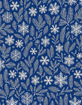 Winter Blue Snowflake Pine Branch Rug