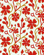Classic Red Floral Vine Rug