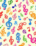 Multicolor Musical Notes Scattered Design Rug