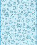 Whimsical Blue Alphabet Collage Rug