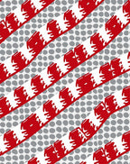 Bold Red White Dot Stripe Rug