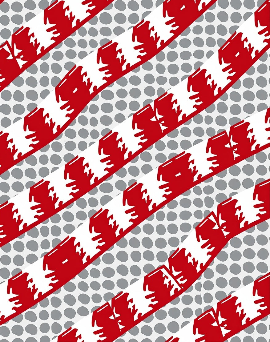 Bold Red White Dot Stripe Rug