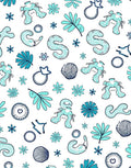 Coastal Light Blue Abstract Marine Life Rug