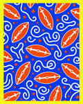 Orange Rugby Stars Swirl Arrangement Rug