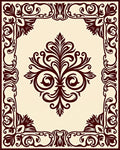 Vintaged Dark Red Floral Symmetry Rug