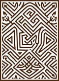 Brown Geometric Maze Lines Rug