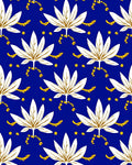 White Leaf Meadow Blue Rug