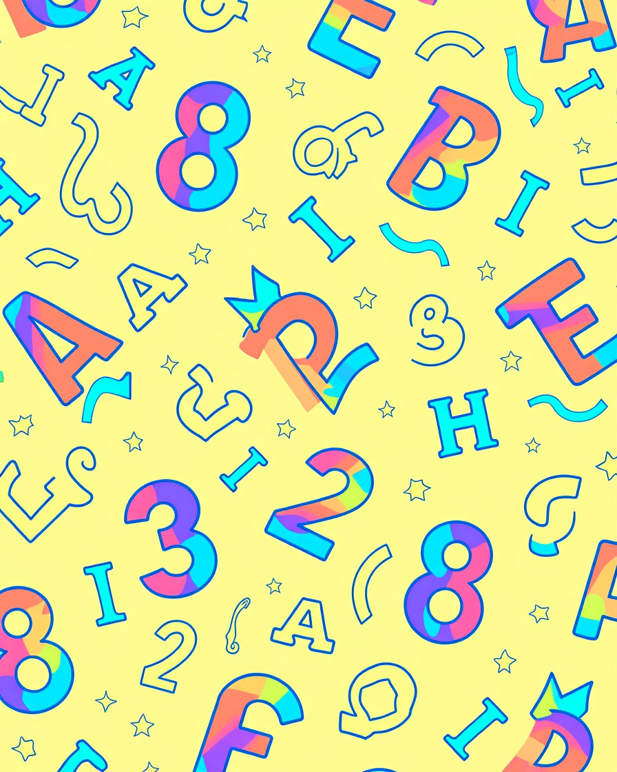 Rainbow Letters and Numbers Play Mat Rug
