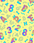 Rainbow Letters and Numbers Play Mat Rug