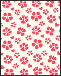 Sweet Coral Heart Flower Scatter Rug