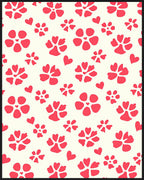 Sweet Coral Heart Flower Scatter Rug