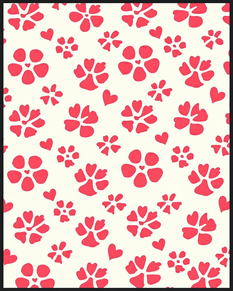 Sweet Coral Heart Flower Scatter Rug