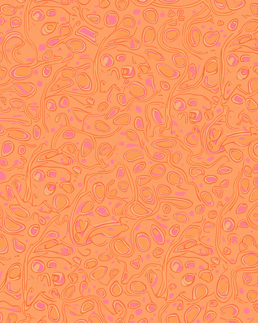 Orange Pink Swirl Organic Cells Rug