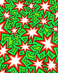 Vibrant Green Red Starburst Explosion Rug