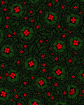 Crimson Floral Medallion Green Foliage Rug