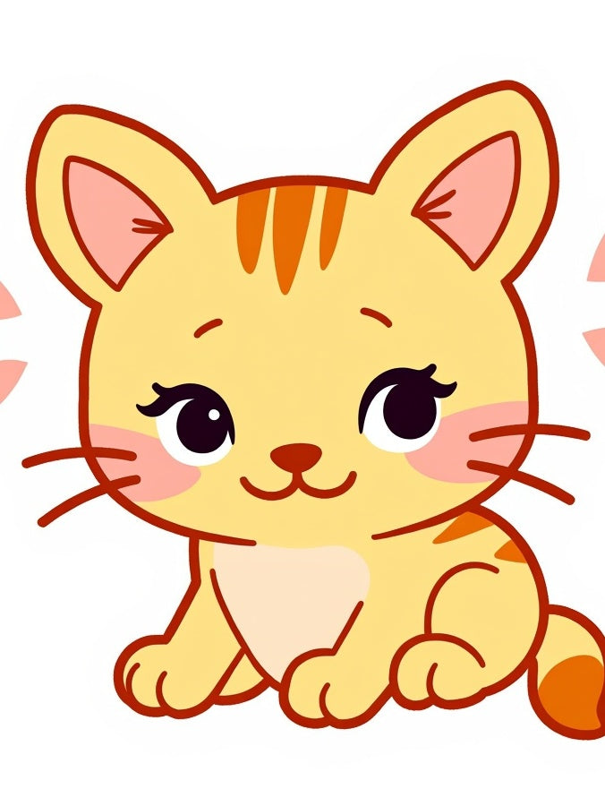 Cute Orange Tabby Kitten Animal Rug